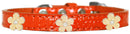 Dog, Puppy & Pet Designer Croc Widget Collar, "Gold Flowers"