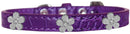 Dog, Puppy & Pet Designer Croc Widget Collar, "Silver Flowers"