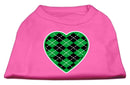 Pet Dog & Cat Shirt Screen Printed, "Argyle Heart Emerald Green"
