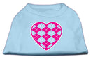 Pet Dog & Cat Shirt Screen Printed, "Argyle Heart Pink"