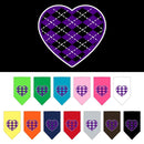 Pet and Dog Bandana Screen Printed, "Argyle Heart Purple"