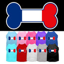 Pet Dog & Cat Shirt Screen Printed, "Bone Flag France"