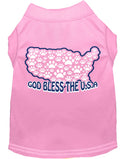 Pet Dog & Cat Shirt Screen Printed, "God Bless The USA"