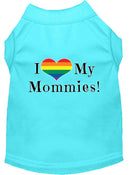 Pet Dog & Cat Shirt Screen Printed, "I Heart My Mommies"