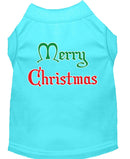 Christmas Screenprinted Dog Shirt, "Merry Christmas"