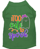 Halloween Pet Dog & Cat Shirt Screen Printed, "Too Cute To Spook - Girly Ghost"