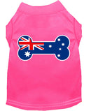 Pet Dog & Cat Shirt Screen Printed, "Bone Shaped Australian Flag"