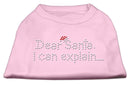 Christmas Pet Dog & Cat Shirt Rhinestone, "Dear Santa, I Can Explain"