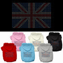 Pet, Dog & Cat Hoodie Rhinestone, "British Flag"