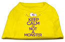 Pet Dog & Cat Shirt Screen Printed, "Keep Calm I'm Not A Monster"