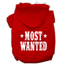 Pet Dog & Cat Hoodie Screen Printed, "Most Wanted"
