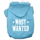 Pet Dog & Cat Hoodie Screen Printed, "Most Wanted"