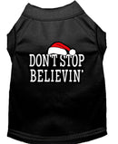 Christmas Screenprinted Dog Shirt, "Don't Stop Believin"