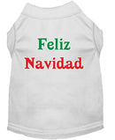 Christmas Screenprinted Dog Shirt, "Feliz Navidad"