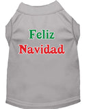Christmas Screenprinted Dog Shirt, "Feliz Navidad"