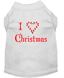 Christmas Screenprinted Dog Shirt, "I Heart Christmas"