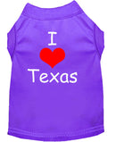 Pet Dog & Cat Shirt Screen Printed, "I Love Texas"