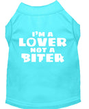 Pet Dog & Cat Shirt Screen Printed, "I'm A Lover, Not A Biter"