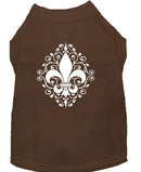 Pet Dog & Cat Shirt Screen Printed, "Henna Fleur De Lis"