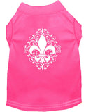 Pet Dog & Cat Shirt Screen Printed, "Henna Fleur De Lis"