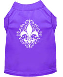 Pet Dog & Cat Shirt Screen Printed, "Henna Fleur De Lis"