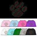 Christmas Pet Dog & Cat Shirt Rhinestone, "Holiday Paw"