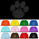 Pet Dog & Cat Shirt Rhinestone, "Clear Paw"