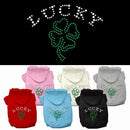 Pet, Dog & Cat Hoodie Rhinestone, "Four Leaf Clover Outline"