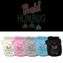 Christmas Pet Dog & Cat Hoodie Rhinestone, "Bah Humbug"