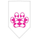 Pet and Dog Bandana Screen Printed, "Pink Argyle Paw"