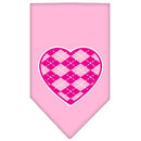 Pet and Dog Bandana Screen Printed, "Pink Argyle Heart"