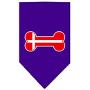 Pet and Dog Bandana Screen Printed, "Bone Shaped Denmark Flag"