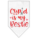 Pet and Dog Bandana Screen Printed, "Cupid Is My Bestie"