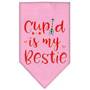 Pet and Dog Bandana Screen Printed, "Cupid Is My Bestie"