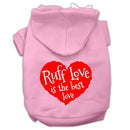 Pet Dog & Cat Hoodie Screen Printed, "Ruff Love"