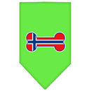 Pet and Dog Bandana Screen Printed, "Bone Shaped Norway Flag"