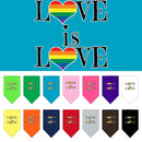 Pet and Dog Bandana Screen Printed, "Love Is Love"