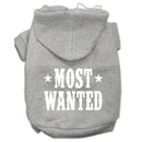 Pet Dog & Cat Hoodie Screen Printed, "Most Wanted"