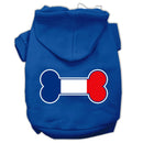 Pet, Dog & Cat Hoodie Screen Printed, "Bone Flag France"