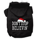 Christmas Pet Dog & Cat Hoodie Screen Printed, "Don't Stop Believin"