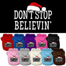 Christmas Pet Dog & Cat Hoodie Screen Printed, "Don't Stop Believin"