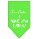 Christmas Pet and Dog Bandana Screen Printed, "Dear Santa... I Went With Naughty"
