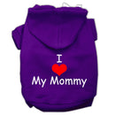 Pet, Dog & Cat Hoodie Screen Printed, "I Love My Mommy"