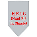 Christmas Pet and Dog Bandana Screen Printed, "Head Elf In Charge"