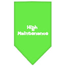 Pet and Dog Bandana Screen Printed, "High Maintenance"
