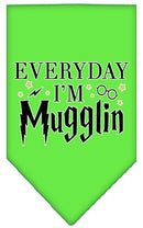 Pet and Dog Bandana Screen Printed, "Everyday I'm Mugglin"