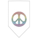 Pet and Dog Bandana Rhinestone, "Rainbow Peace Sign"