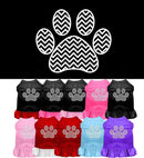 Pet Dog & Cat Dress Screen Printed, "Chevron Paw"