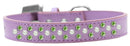 Dog, Puppy & Pet Fashion Collar, "Pearl and Lime Green Crystal Rimsets Sprinkles"