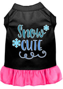 Dog Dress, Pet Dog & Cat Dress Screen Printed, "Snow Cute"